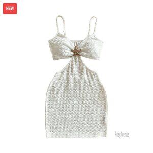 Knitted Cut Out Bodycon Mini Dress Backless Starfish Decor